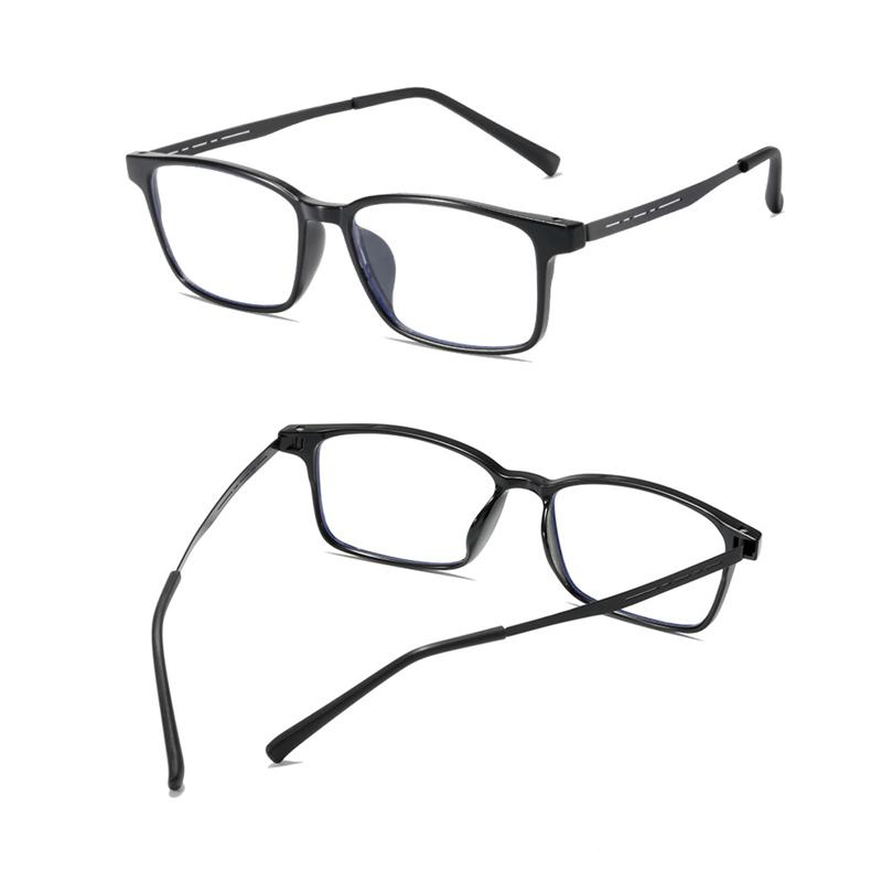 Blue Light Blocking Discoloration Glasses Men Women Ultralight TR90 Alloy Optical Frame Eyeglasses Square Computer Eyewear