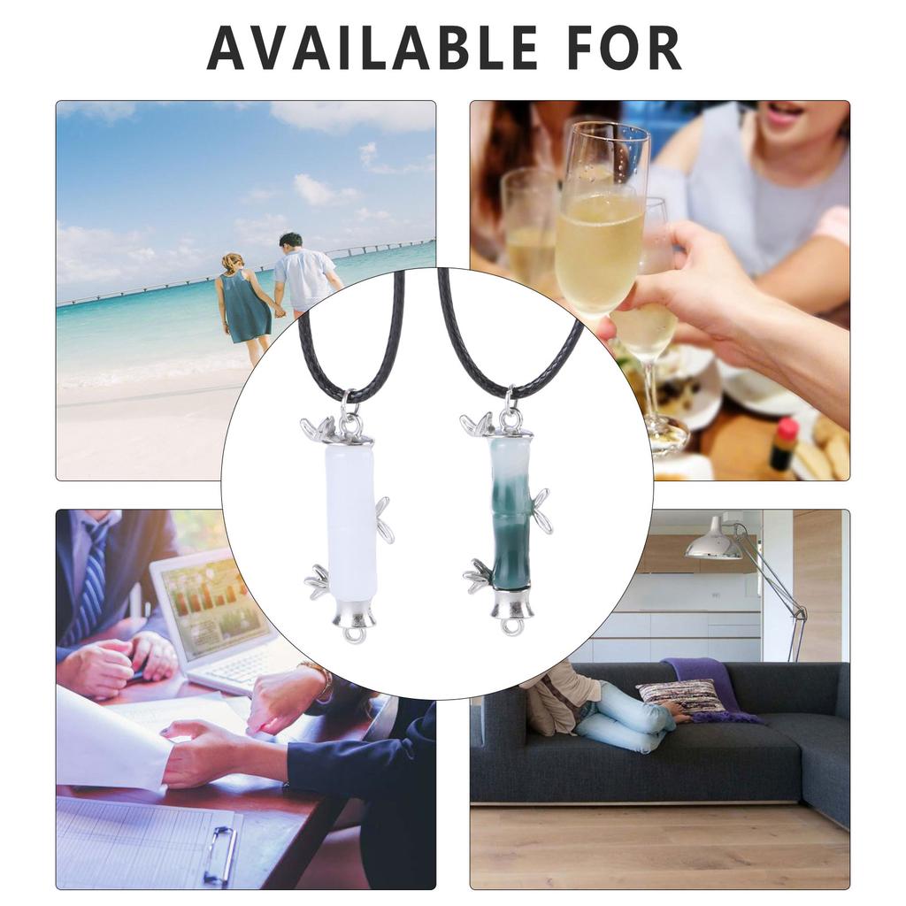 Elegant Bamboo Segment Pendant Necklace Adjustable Length Clavicle Chain Stylish Accessory for Fashion Enthusiasts