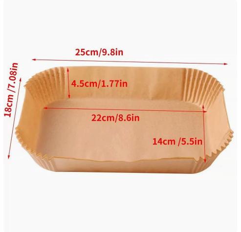 Fryer Liners 100 Count - Oil Absorbing Disposable Liners for Fryer Cooking and Baking
