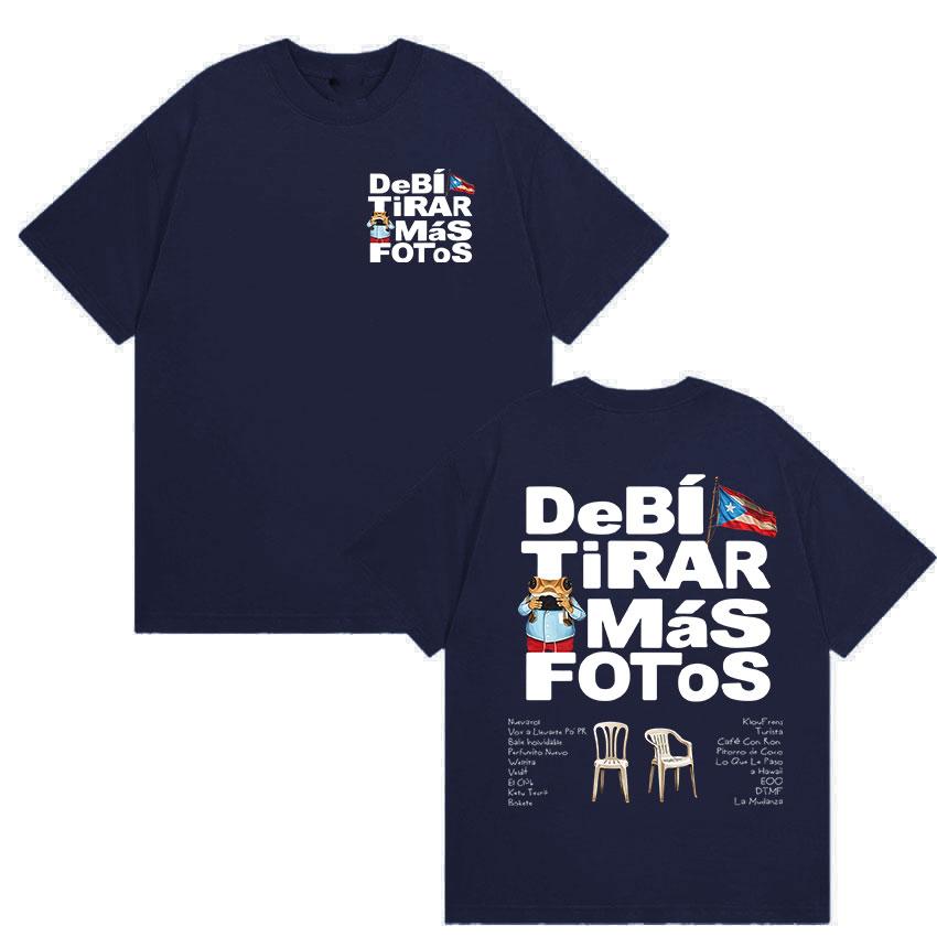 Funny Debi Tirar Mas Fotos DTMF Print T Shirt 2026 Bad Bunny 100% Cotton Short Sleeve T-Shirts Unisex Women Fashion Graphic T-shirt