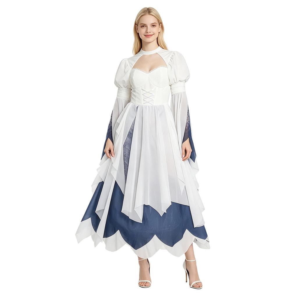 Dunkelbraut Cosplay Kostüm Mit Chiffonstoff Für Halloween Theater Bühnenperformance Damen