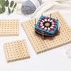 DIY Crochet Blocking Boards 20x20CM Wooden Square Knitting Mat Stainless Steel Rod Weave Accessory for Knitting Board