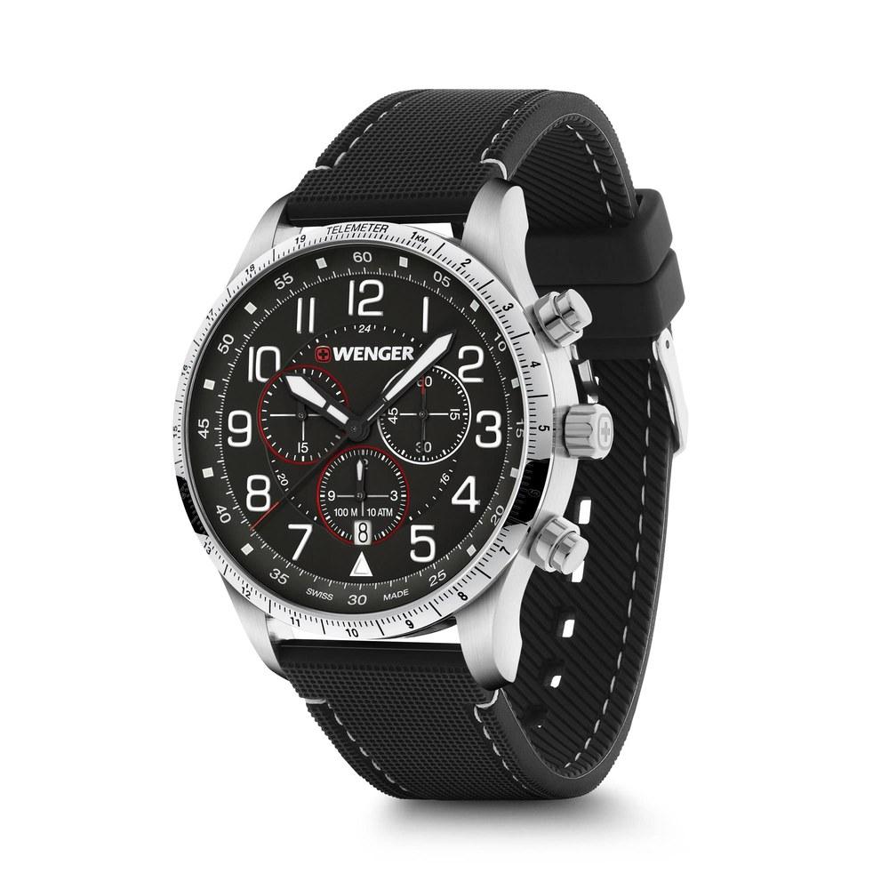 Wenger Attitude Chrono Black 01.1543.119 Watch 3-Year Warranty