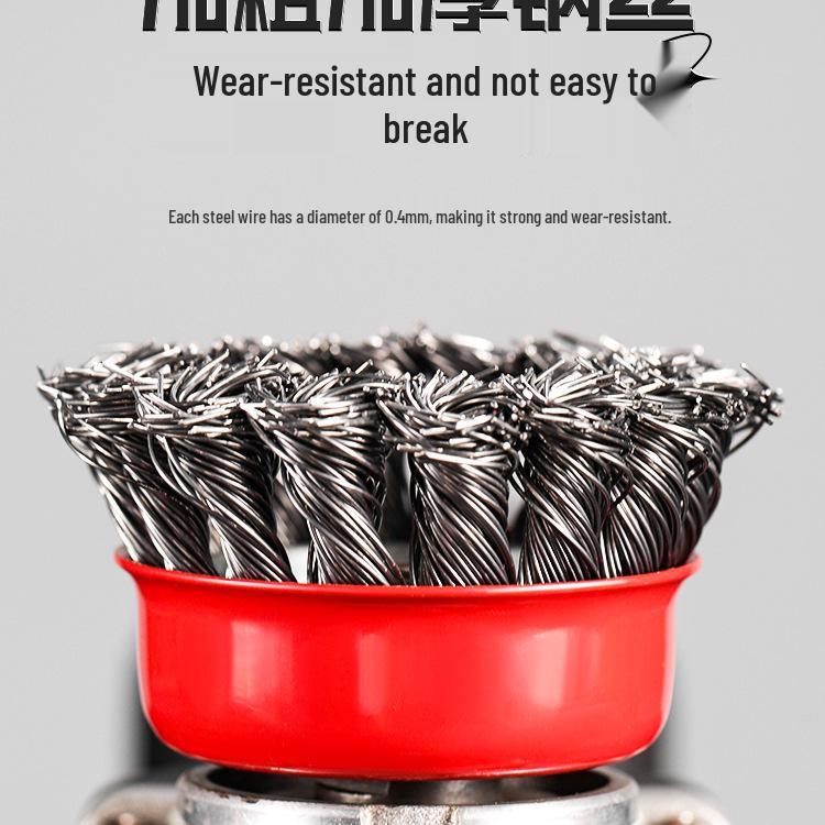 Steel Wire Wheel Cup Brush for Rust Removal and Polishing In Woodworking and Wall Grinding