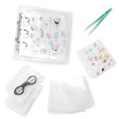 OTIMORA Clear Sticker Book, A8 Size, with 30 Refills, Peelable Sticker Storage, Kids' Girls' Gift, Includes Tote Pouch (Silver)
