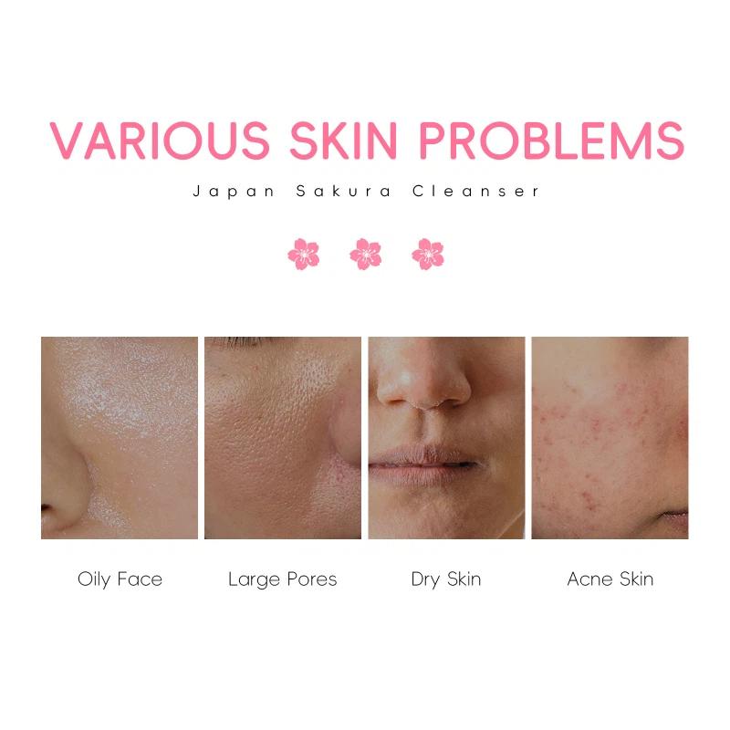 LAIKOU Sakura Foaming Facial Cleanser Cherry Blossoms Face Wash Pores Blackheads 50g