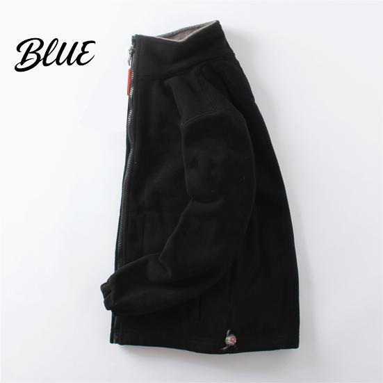 Everyday Men Coat Pockets Autumn Polar Fleece Sleeve Double-Sided Lapel Long Jacket with Winter Solid