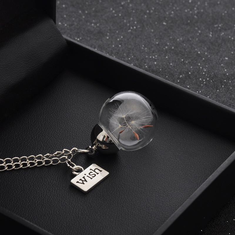 Dandelion Glass Fashion Bottle Girls Necklace Simple Decorative Accessories