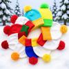 Soft Knitted Hat Color Contrast Stretchy Pullover Hat for Holiday Celebration Family Gathering Photography Pompoms Hat