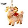 Seasonal Party Favors 2D Flat Christmas Sheep Hanging Ornament with Lanyard, Acrylic Xmas Ornaments Tree Pendant for Home Festive Decor And