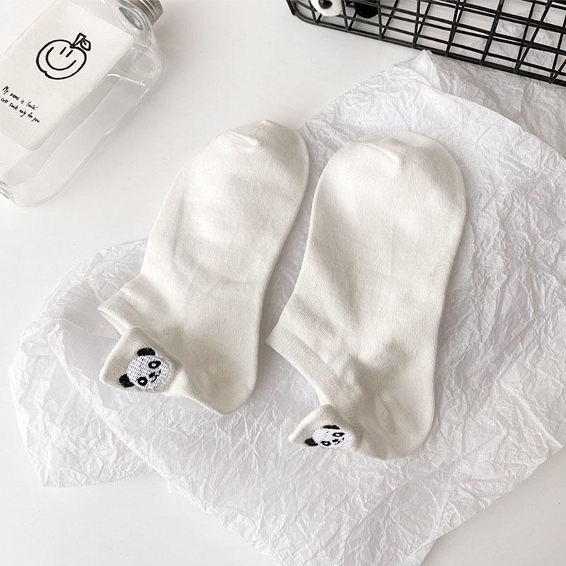 Harajuku Skarpetki Funny Ankle Socks Embroidery Animal Pug Cute Socks Women Divertidos Creative Sokken Kawaii Chaussette Femme
