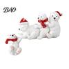 Nordic Style Hanging Decor Resin Polar Bear Ornament, White Figurine with Hat And Scarf for Seasonal Home Interior Accents Christmas Holiday