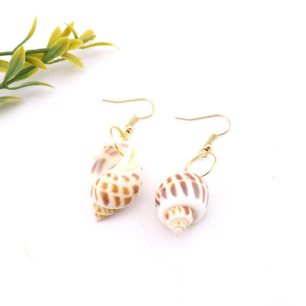 

Natural Shell Conch Starfish Ocean Beach Resort Wind Earrings Earrings Women S Ear Hook Temperament