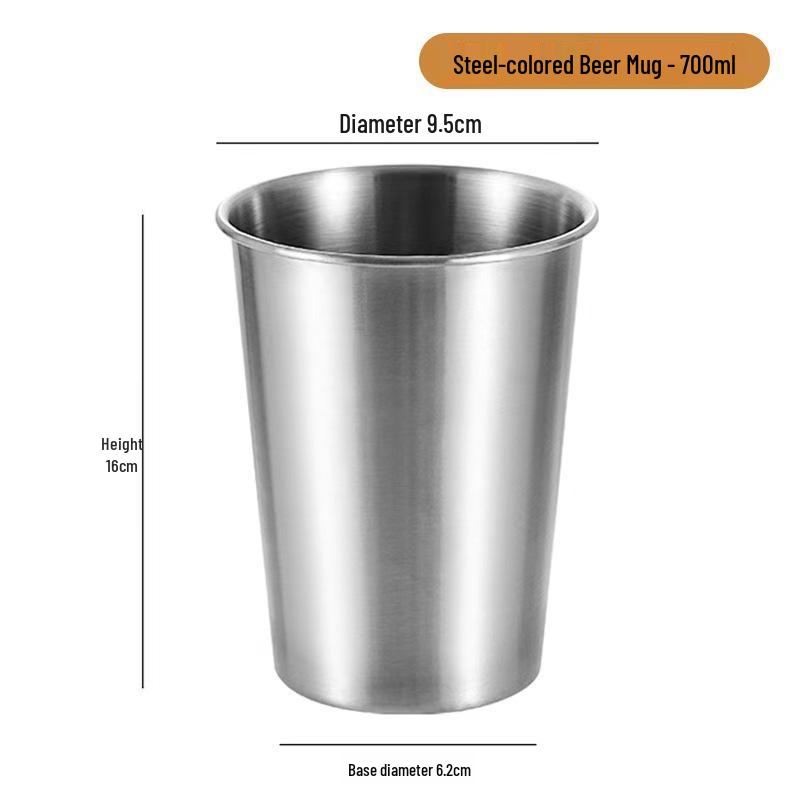Gold 304 Stainless Steel Beer Mug - Single Layer, Stackable Outdoor Cup for Cold Drinks