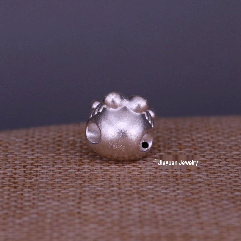 Garfield Cartoon Beaded Bracelet Kit, 999 Sterling Silver, Braided Rope DIY Jewelry