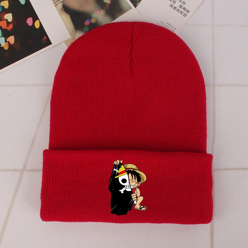 Janpanese Anime Winter Hats for Unisex Luffy New Beanies Knitted Hat Autumn Female Beanie Caps Warmer Bonnet Ladies Casual Cap