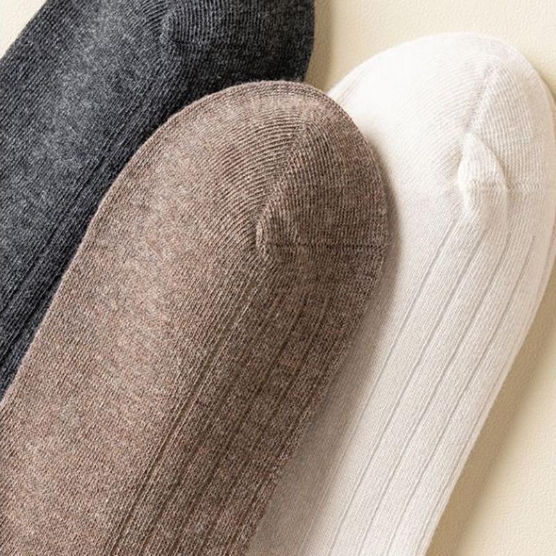 Women Thin Washable Solid Casual Long Stacked Vintage Knee-High Socks Fashion High Elasticity Outdoor Polyester Stockings 1 Pair