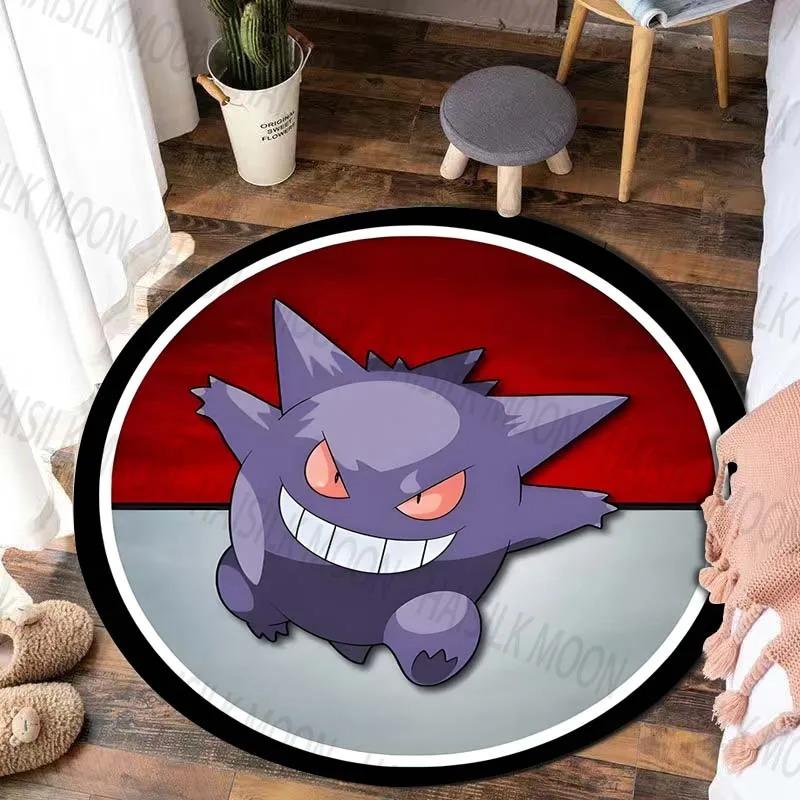  Disney Game Pokémon Gengar Printed Round Mat Bedroom Living Room Sofa Table Carpet Home Decor Cute Horrible Floor Rug