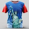 T-shirt Grafica da Uomo Statua della Libertà Manica Corta T-shirt Stampa 3D Girocollo Camicia Retro Vintage Casual Street