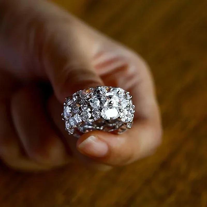

Huitan Luxury Fashion Engagement Rings for Women Inlaid AAA Cubic Zirconia Stylish Promise Love Gifts Party Female Zircon 6
