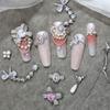 Silver 3D Manicure Jewelry Nail Charms Nail Art Decoration Crystal Nail Rhinestones  Women