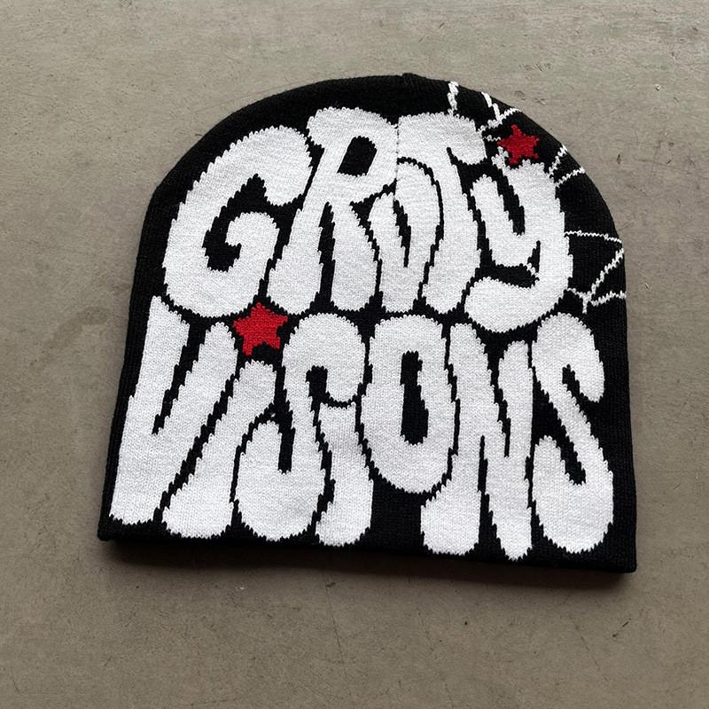 Knit Hat For Women With Letter Pattern Warm Wool Winter Fashion Accessory