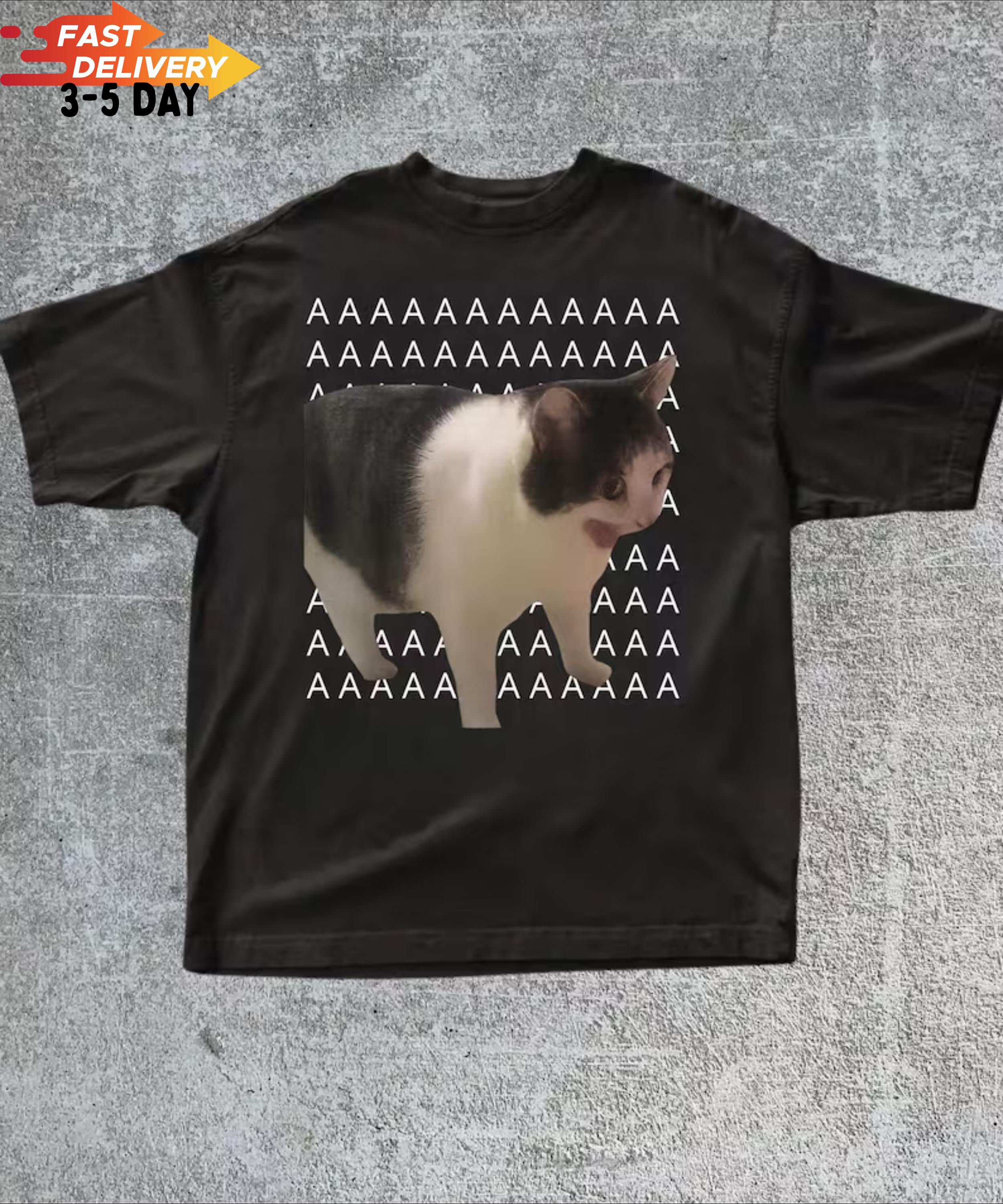 Screaming Cat MemeTShirtFunny Internet Meme TeeSilly Cat ShirtGag Gifts ShirtSilly Gift Graphic Meme Shirt S
