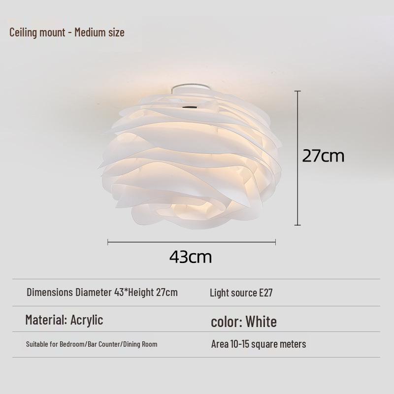 Nordic Rose Flower Petal Pendant Light – Warm and Romantic Lighting for Bedroom or Restaurant