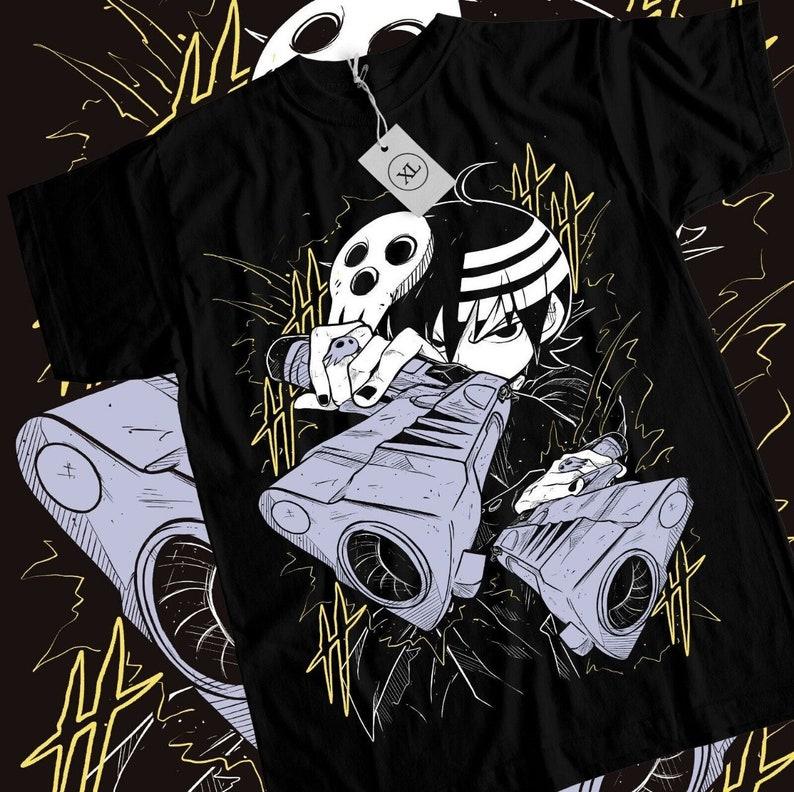 Soul Eater Japanese Death the Kid T-Shirt Black Star Girl Funny Shirt All Size