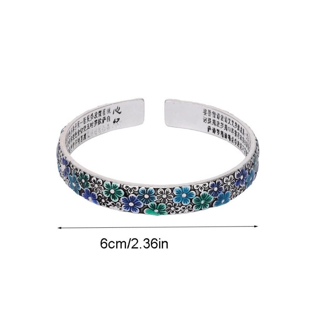 Flower Women's Hand Bracelet Traditional Cuff Bangle Handicraft Enamel Bracelet  Women