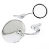 Universal Round Bar End Silver Set of 2 Mirrors, Plated,
