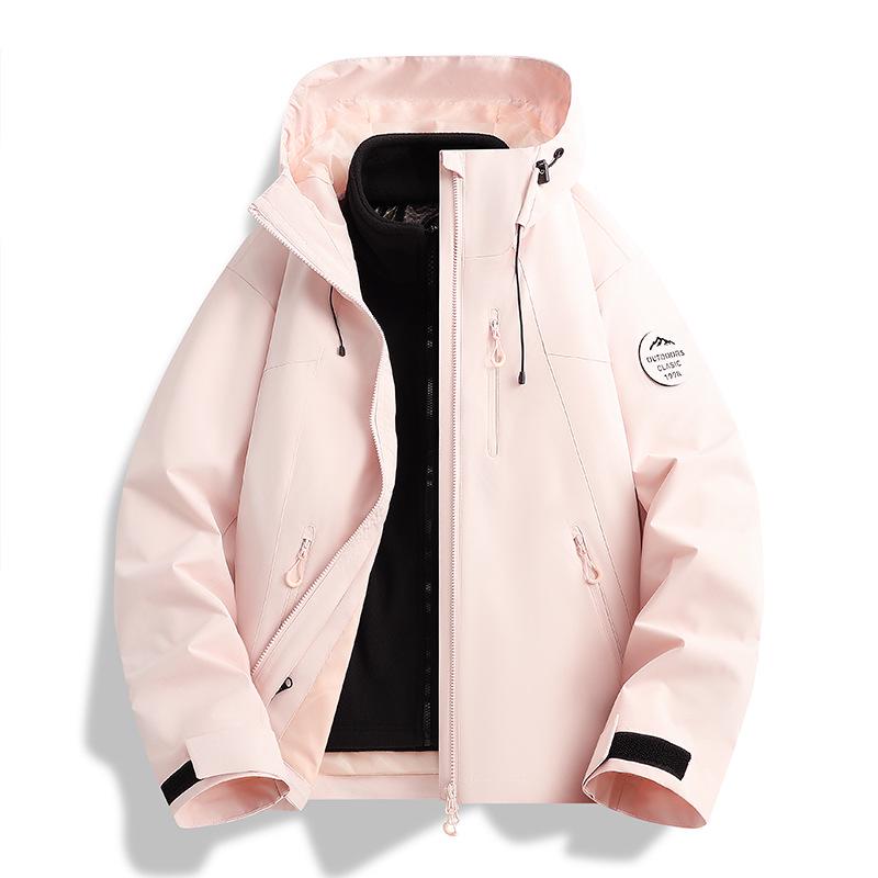 Unisex Outdoor 3-in-1 Jacket: Windproof, Waterproof, High-End Outerwear with Detachable Set and Custom Logo Printing