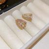 Zircon Imitation Pearl Lace Stud Earrings Women French Light Luxury Fashion New Earring Advanced Versatile Jewelry Wholesale K0