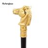 Golden Race Horse Bristle Head Fashion Walking Stick Decorative Cospaly Vintage Party Fashionable Walking Cane Crosier 93cm