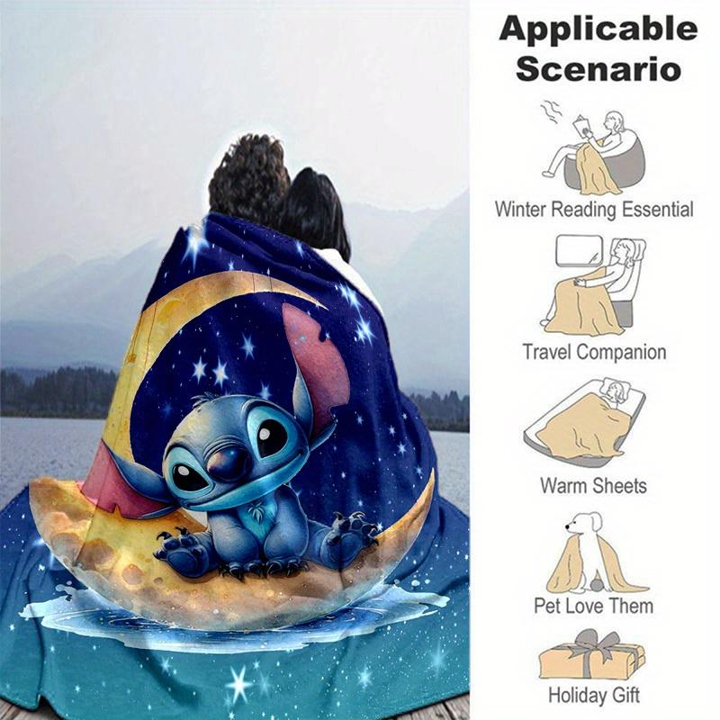1 pezzo, "Stitch Notte di Luna Cielo Stellato Coperta Decorativa per la Casa Perfetta per Divano, Letto, Viaggio"