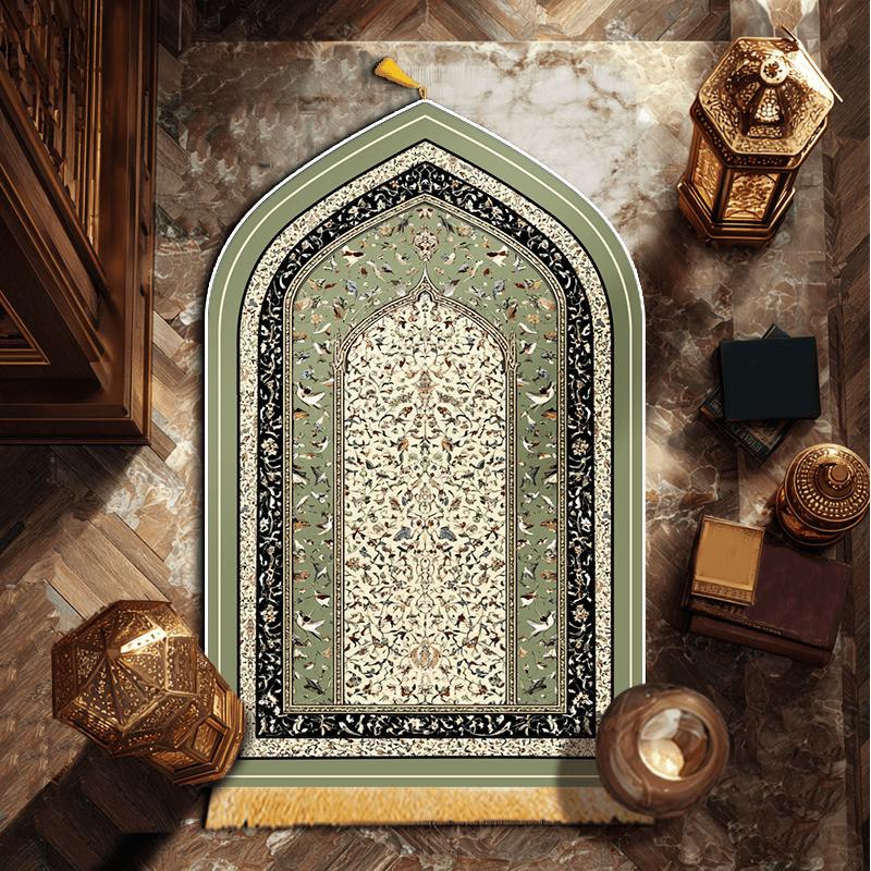 Muslim Prayer Mat, Arched Design Fringed Prayer Mat, Entrance And Bedroom Islamic Prayer Rug, Polyester Home Decoration