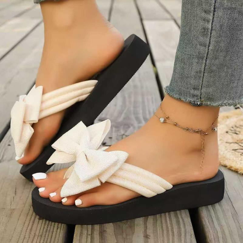 Pantofole Donna Carine Fiocco Moda Estiva Antiscivolo Infradito Spiaggia Piattaforma Basse