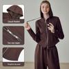 Women's Warm Hooded Yoga Jacket & Wide Leg Pants Set
