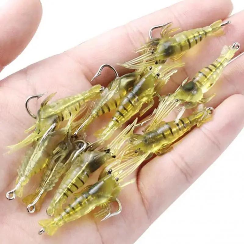 

10/20PCS Artificial Soft Shrimp Lure Worm For Fishing Bait 1.3g/4cm Hook Sharp Crankbait Lures Silicone Shone Prawn Bait