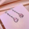Pink Diamond Drop Pendant Drop Earrings Necklace