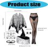 Spiders Costume Adult Cape Tights Necklace Chocker Earings Mask and Witch Hat Halloween Costume Outfit for Women