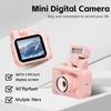Mini Digital Camera Keychina Camera 1080P HD Video Recorder 1.44" Display Screen Micro Camera Flippable Flash Muliple Filers