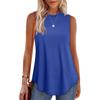 Spring and Summer Solid Color Round Neck Loose Sleeveless Casual T-shirt