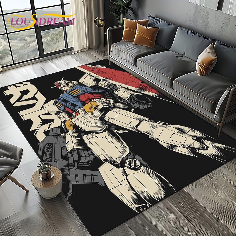 Nový kreslený robot Gundam dárek koberec kobereček do ložnice obývacího pokoje domova dekorace pohovky, dětská hrací dekorace podložka na podlahu