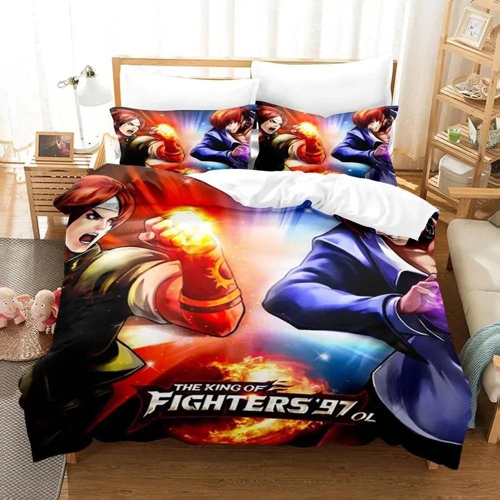 Anime The King Of Fighter Bedding Set Boys Girls Twin Queen Size Duvet Cover Pillowcase Bed Kids Adult Home Textile Customizable