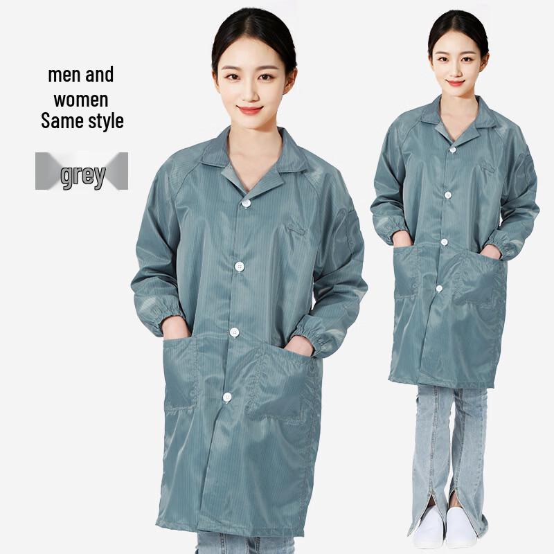 Unisex Lapel Button Lab Coat