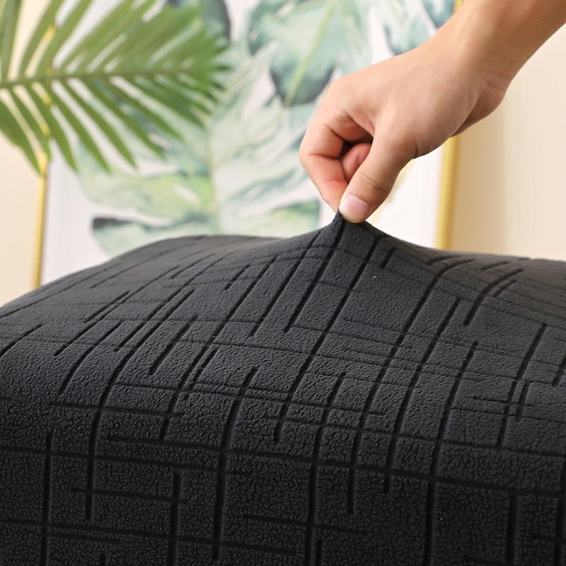 1/2PCS Jacquard Square Ottoman Cover Stretch Footrest Slipcovers Square Footstool Covers Removable House Pouf Stool Covers