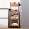 Khaki Slim Rolling Produce Storage Cart