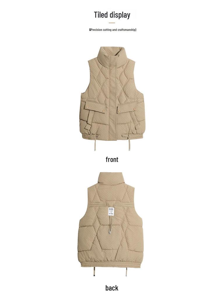 Dámská silná bavlněná vesta plus size - Hřejivá, módní a bez rukávů pro podzim/zimu