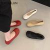 Fashion SUOJIALUN 2025 Autumn New Women Flat Shoes Fashion Round Toe Shallow Slip On Ladies Casual Single Shoes Soft Flat Heel Ballerina